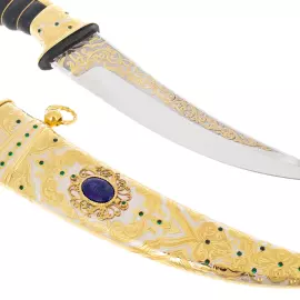 Кинжал сувенирный "Бебут" с лазуритом, Златоуст
