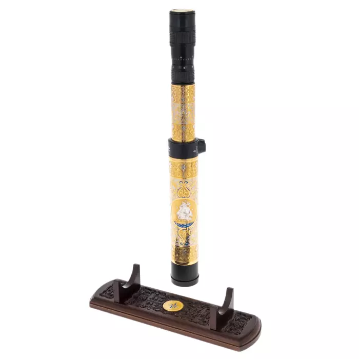 Подзорная труба "Морская" на резной подставке, Златоуст