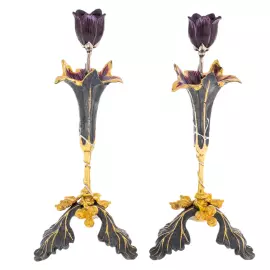 Набор подсвечников "Цветы" 2 шт, Златоуст