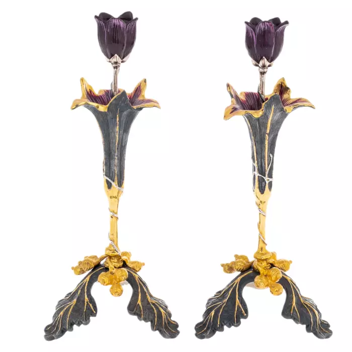 Набор подсвечников "Цветы" 2 шт, Златоуст