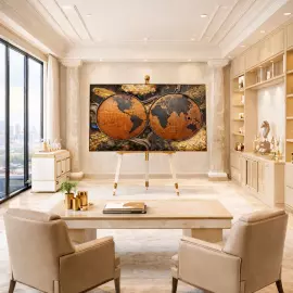 Панно из дерева и янтаря "Галактика"