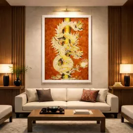 Панно из янтаря "Дракон"