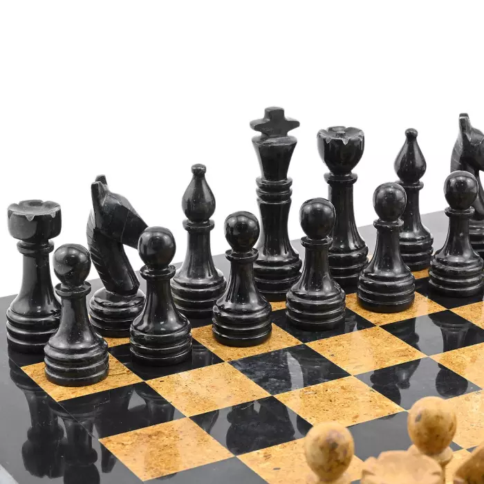 Шахматы из мрамора и ракушечника "Премиум"