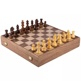 Шахматы из орехового дерева "Классика" с узором