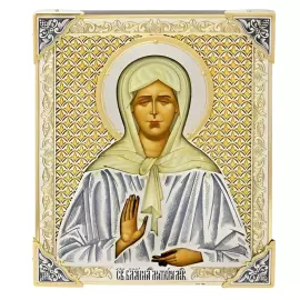 Икона из серебра "Святая блаженная Матрона Московская"