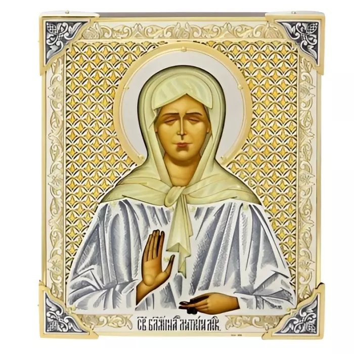 Икона из серебра "Святая блаженная Матрона Московская"