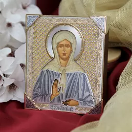 Икона из серебра "Святая блаженная Матрона Московская"