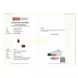 Необработанный мозамбикский рубин 4.02 карата, голубиная кровь