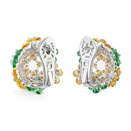 Комплект ювелирных украшений из белого золота "Цветоделика"