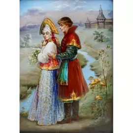 Шкатулка "Парочка" Шиковная, Федоскино