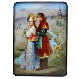 Шкатулка "Парочка" Шиковная, Федоскино