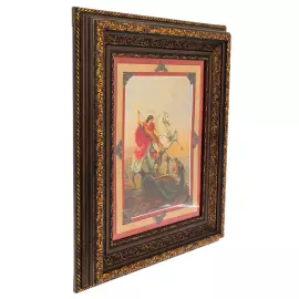 Икона на сусальном золоте "Георгий Победоносец" изумруд/терракот