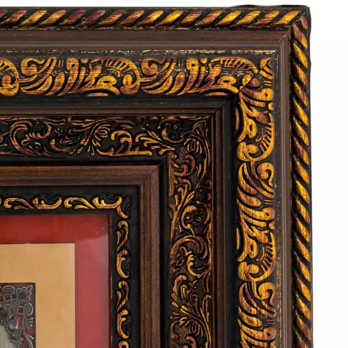 Икона на сусальном золоте "Георгий Победоносец" изумруд/терракот