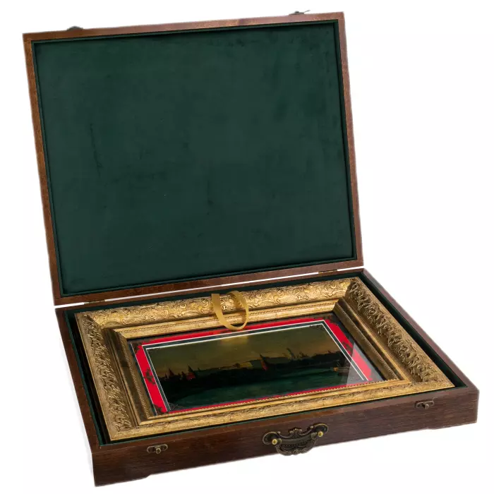 Панно на сусальном золоте "Большой Каменный мост"