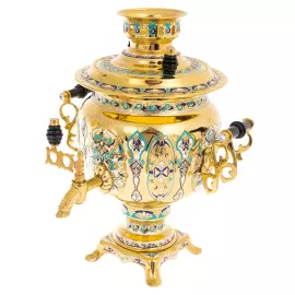 Чайный набор с самоваром "Чаепитие" на 6 персон, Златоуст