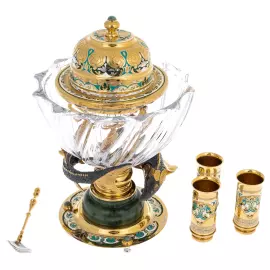 Икорный набор на нефрите "Посейдон" на 3 персоны, Златоуст