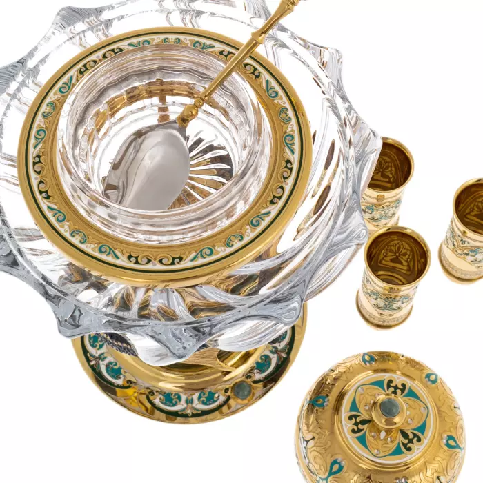 Икорный набор на нефрите "Посейдон" на 3 персоны, Златоуст