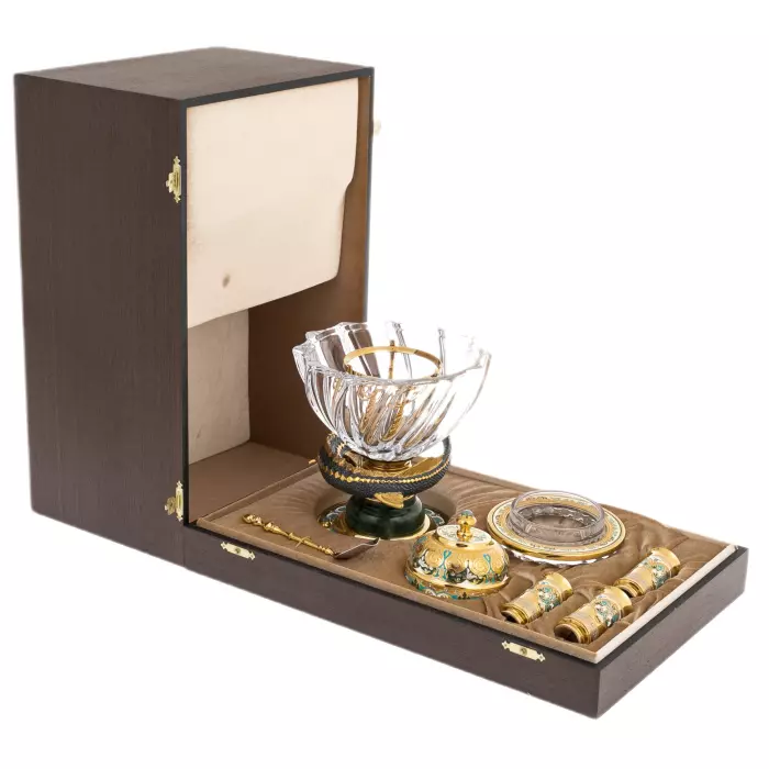 Икорный набор на нефрите "Посейдон" на 3 персоны, Златоуст