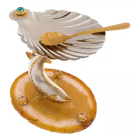 Икорница на срезе агата "Белуга" Златоуст