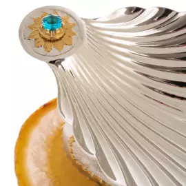 Икорница на срезе агата "Белуга" Златоуст