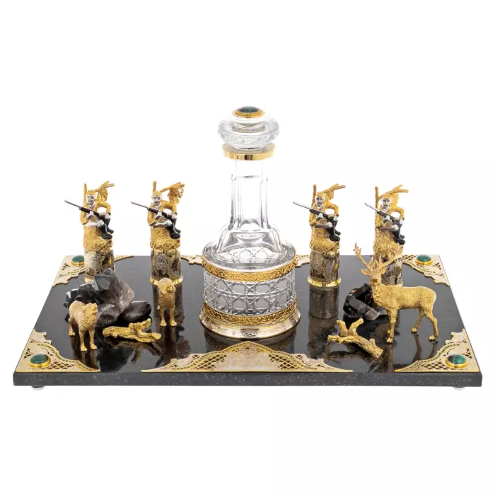 Набор для водки "Волки" на 4 персоны, Златоуст