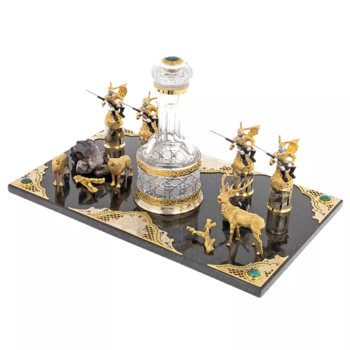 Набор для водки "Волки" на 4 персоны, Златоуст