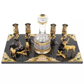 Набор для водки "Волки" на 4 персоны, Златоуст