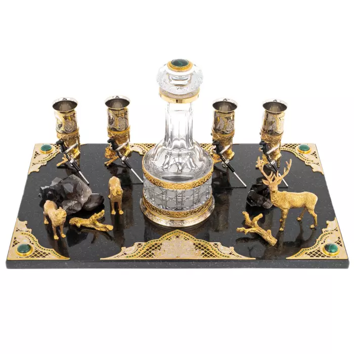 Набор для водки "Волки" на 4 персоны, Златоуст