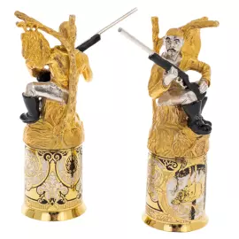 Набор для водки "Волки" на 4 персоны, Златоуст