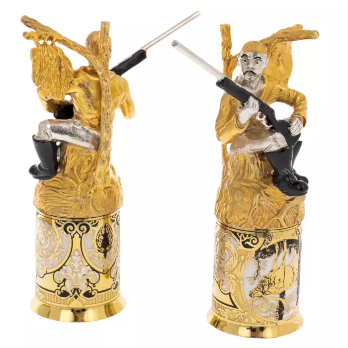 Набор для водки "Волки" на 4 персоны, Златоуст