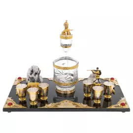 Набор для водки "Охота на кабана" на 6 персон, Златоуст