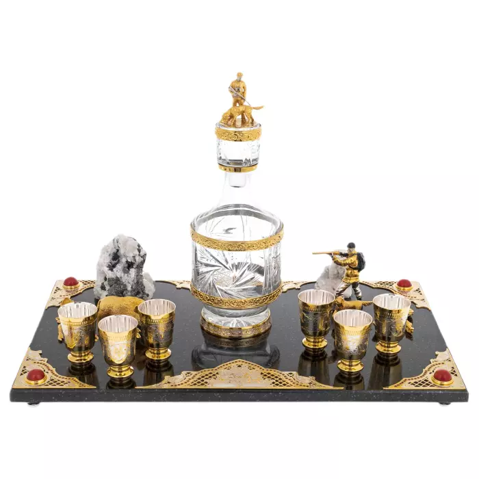 Набор для водки "Охота на кабана" на 6 персон, Златоуст