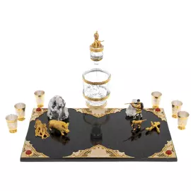 Набор для водки "Охота на кабана" на 6 персон, Златоуст