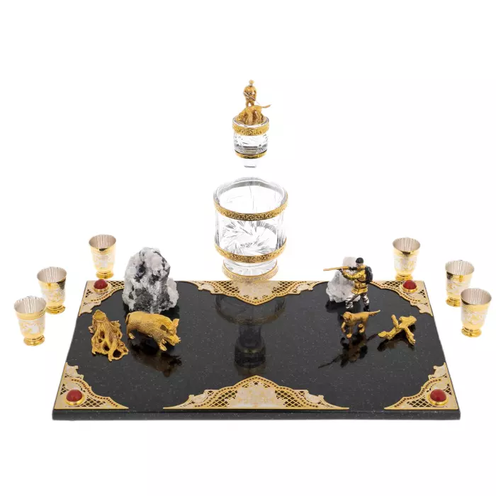 Набор для водки "Охота на кабана" на 6 персон, Златоуст