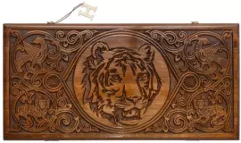 Резные нарды из бука "Морда тигра"