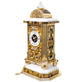 Часы из тигрового глаза и бронзы "Archimede"