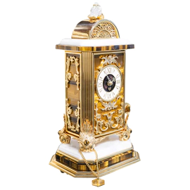 Часы из тигрового глаза и бронзы "Archimede"