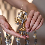 Bronze, marble and onyx chess set "Napoleon vs Dmitry" for 2 persons