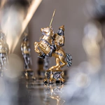 Bronze, marble and onyx chess set "Napoleon vs Dmitry" for 2 persons