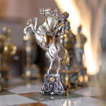 Bronze, marble and onyx chess set "Napoleon vs Dmitry" for 2 persons