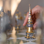 Bronze, marble and onyx chess set "Napoleon vs Dmitry" for 2 persons