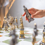 Bronze, marble and onyx chess set "Napoleon vs Dmitry" for 2 persons