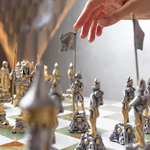 Bronze, marble and onyx chess set "Napoleon vs Dmitry" for 2 persons