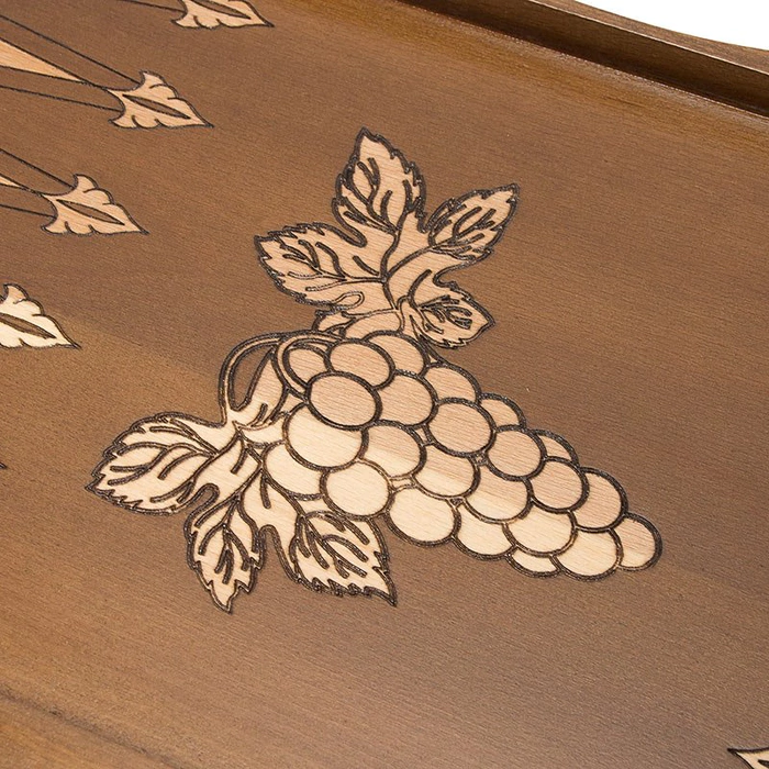 Carved "Grape Hedge" game set (chess, backgammon and checkers)