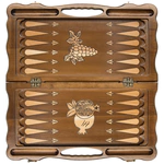 Carved "Grape Hedge" game set (chess, backgammon and checkers)