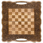 Carved "Grape Hedge" game set (chess, backgammon and checkers)
