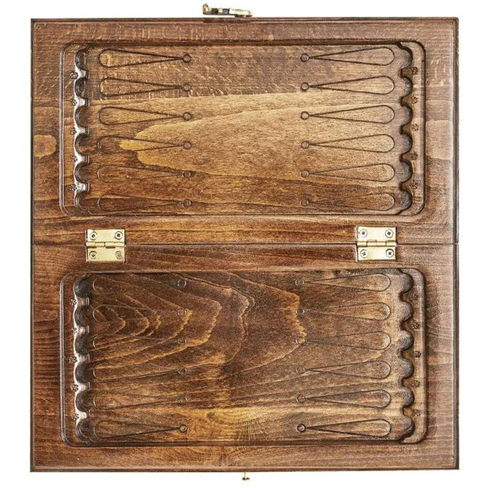 Carved "Grenadine" small game set (chess, backgammon and checkers)