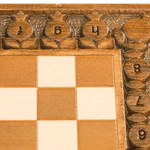 Carved "Grenadine" small game set (chess, backgammon and checkers)