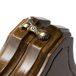A small carved "Mountain Peaks" game set (chess, backgammon and checkers) with a handle