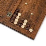Carved "Edelweiss" game set (chess, backgammon and checkers) with a pen